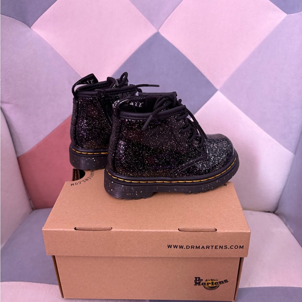 Dr. Martens Kids Sparkly Black Boots